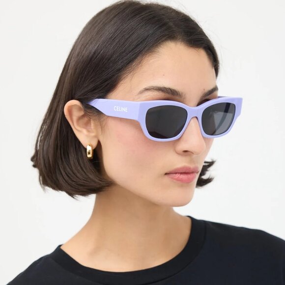 BRAND NEW Celine CL40197U 78A Shiny Lilac Smoke Unisex Cat Eye Sunglasses - Picture 9 of 9